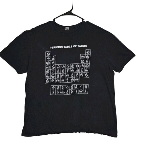 Funny Shirt Periodic Table Of Tacos T-Shirt Mens XL Black-White -  Soft Material - Picture 1 of 11